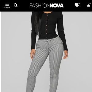 Fashion Nova black and white checkered pants